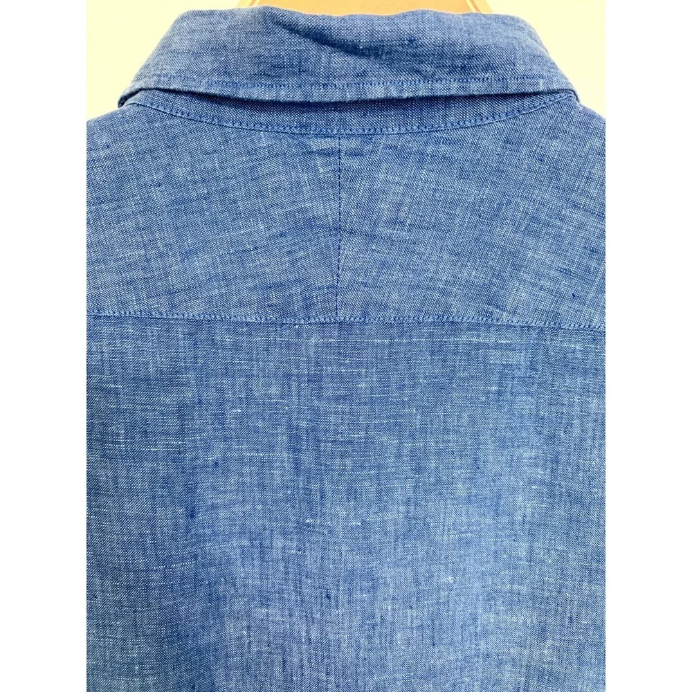 Charles Tyrwhitt Mens Pure Linen Slim Fit Shirt Cornflower Blue XXL $139 - Picture 8 of 16